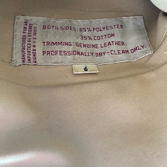 Vintage Etienne Aigner Reversible Burgundy Tan Trench Coat Belted Wrap Size 6 - Picture 6 of 16